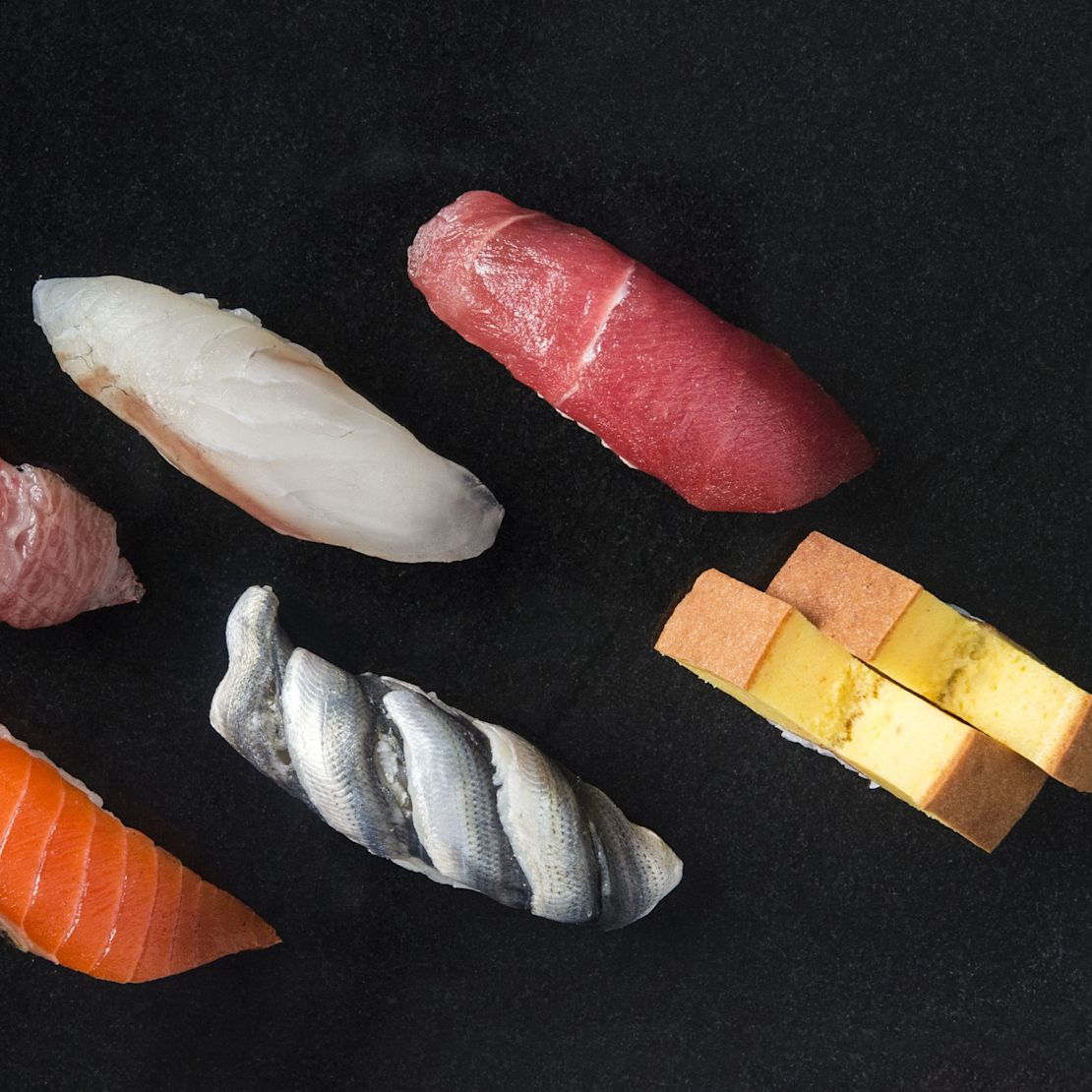 Sushi Nakazawa restaurant, pieces of fish for sushi-transition