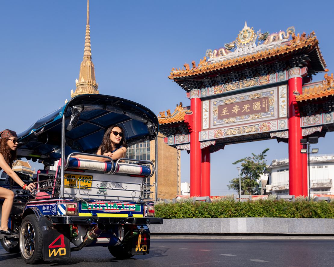 Women Taking a Ride to Explore a City-transition