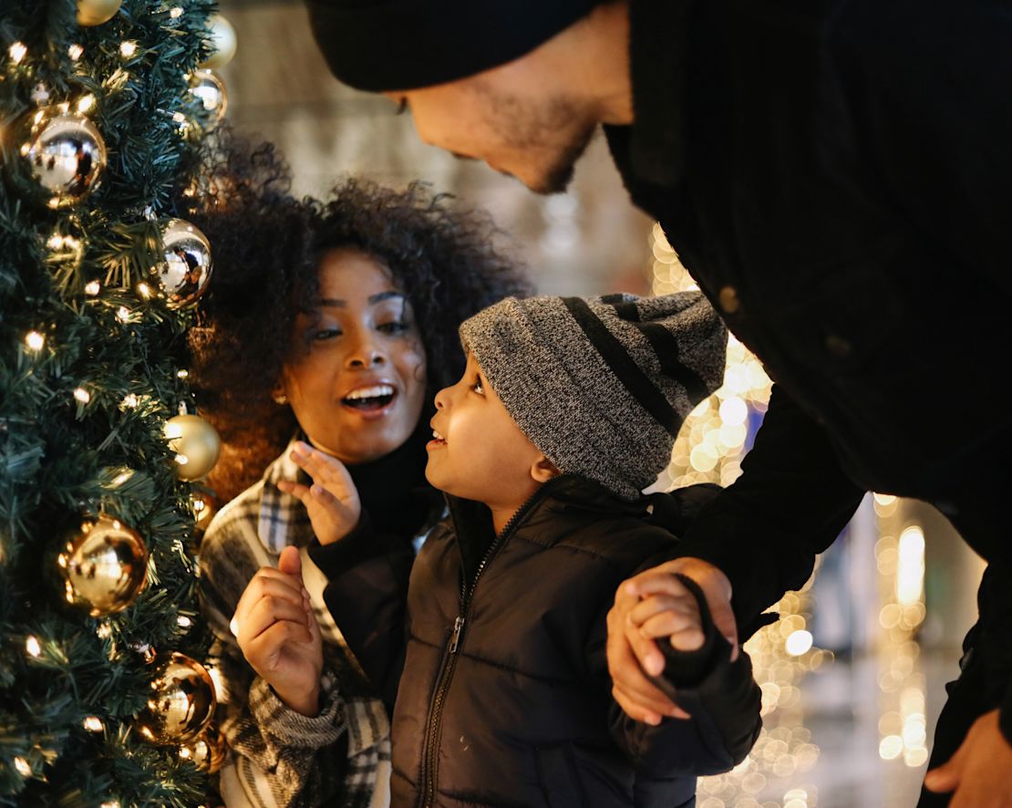 familie privind tranziția copacilor de vacanță