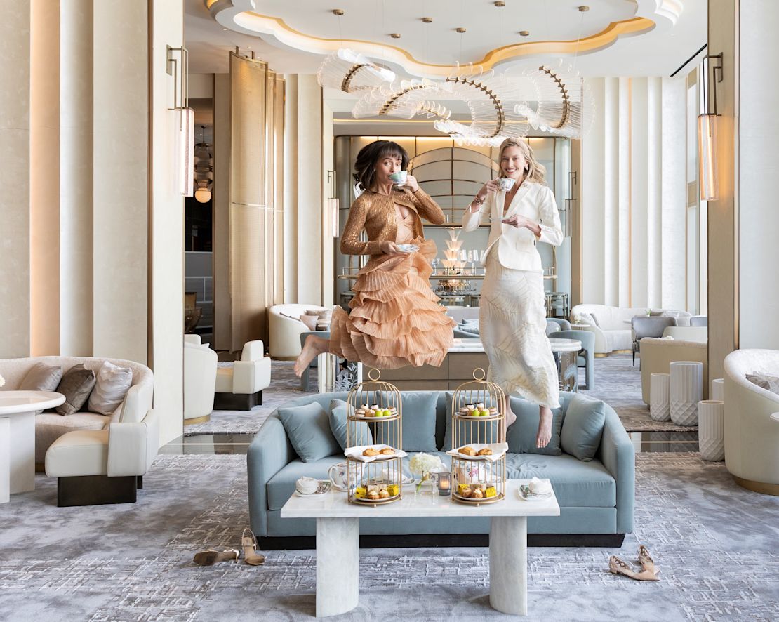 Peacock Alley, guests enjoying afternoon tea-transition