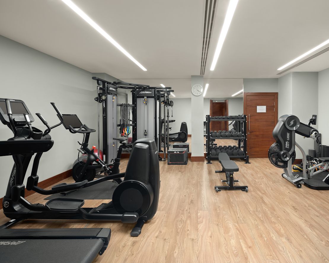 Fitness center equipment-transition
