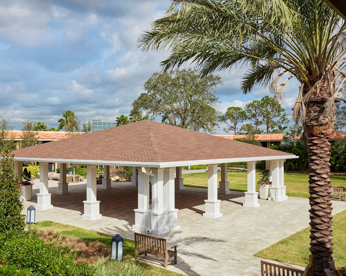 Área del jardín al aire libre con traslado al refugio
