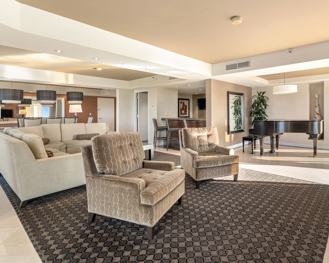 living area in suite-transition