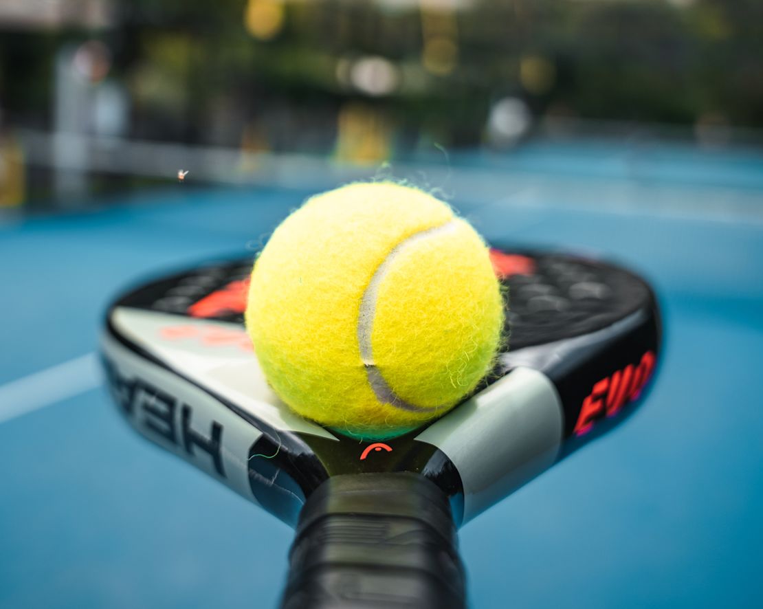 Close View of Padel Racket and Ball-transition