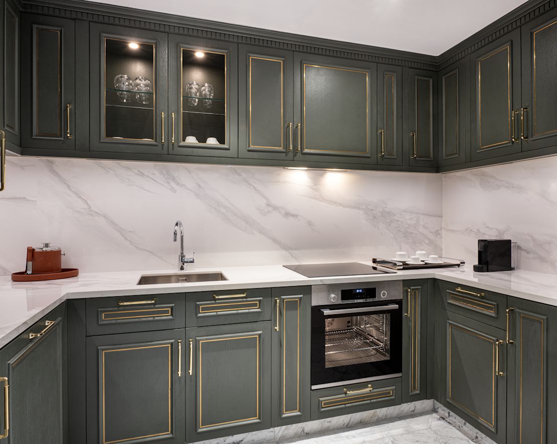 Kitchen Area in a Hotel Suite-transition
