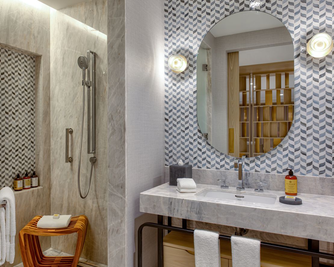 Bathroom vanity and shower-previous-transition