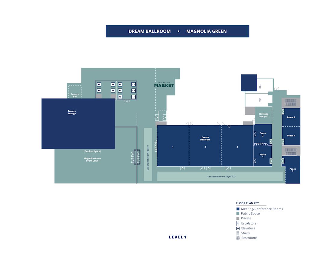 Floor One Floor Plan of Signia by Hilton Atlanta Georgia World Congress Center-transition