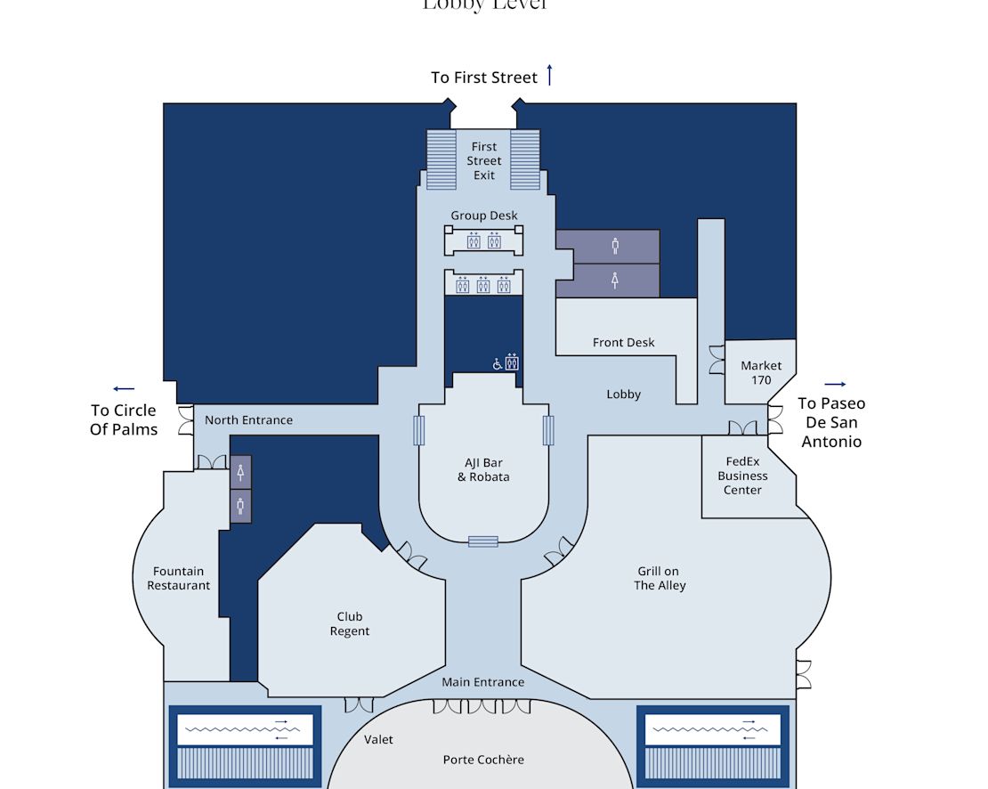 Floor Plan of Hotel Lobby Level-transition