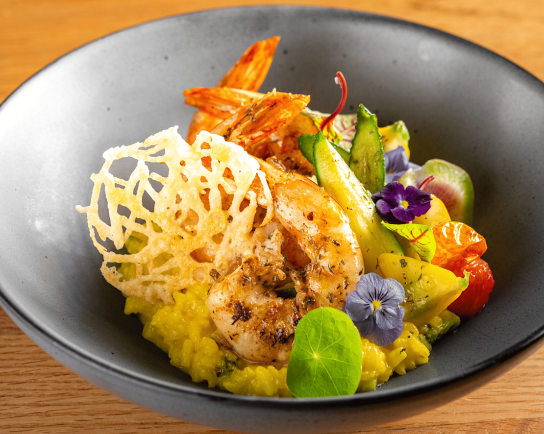 Vase și legume de creveți la restaurantul La Luce - Tranziție