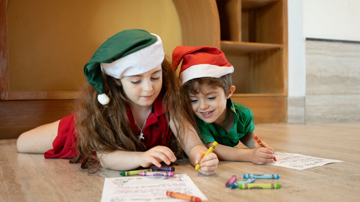 Boy and Girl Coloring in the Kids Club