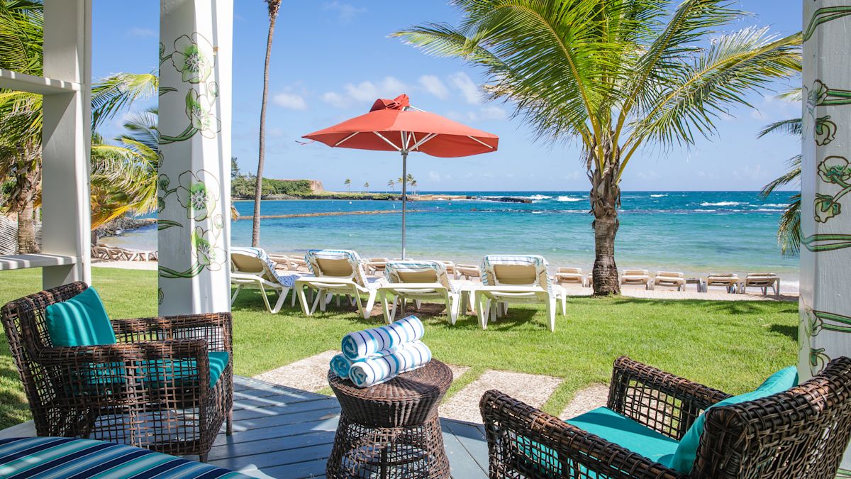 Sitting Area Outdoors with View of the Beach