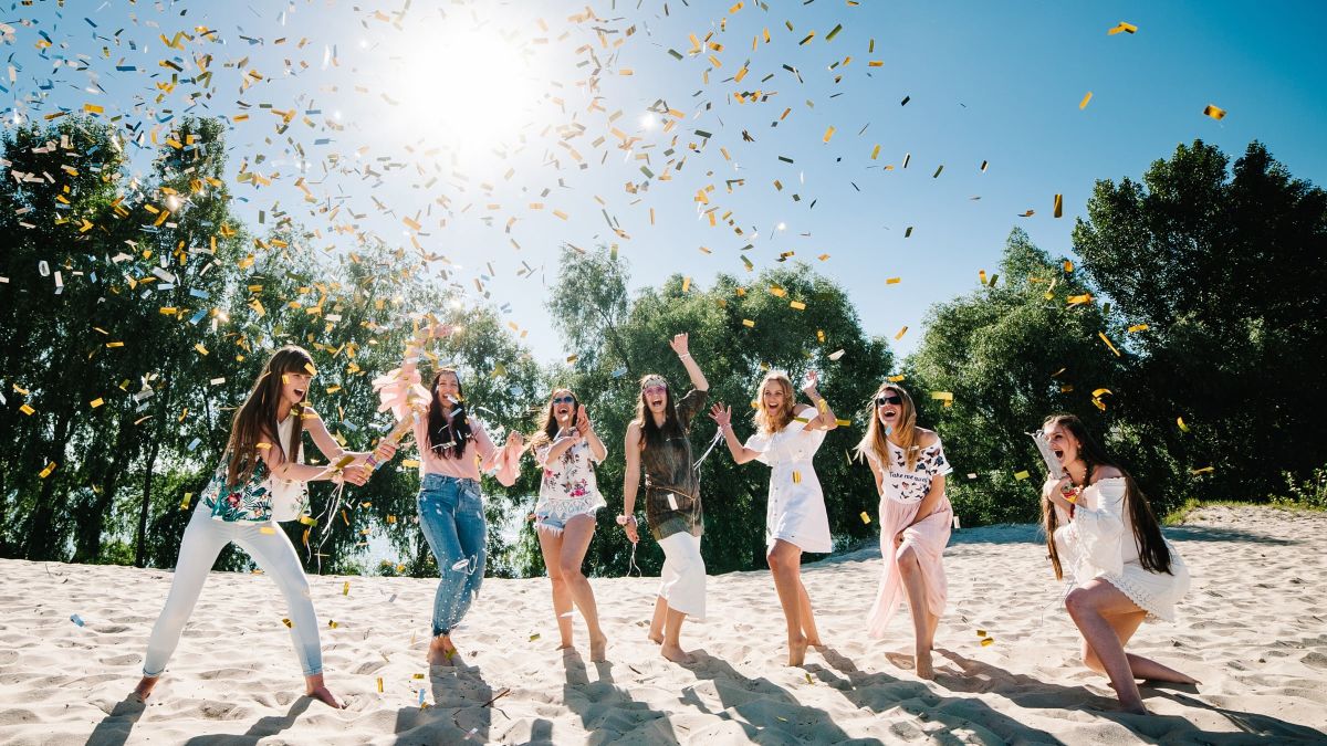 Bachelorette party on the beach