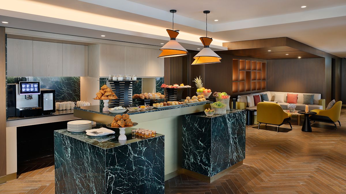 Centre d'affaires, buffet, café, jus de fruits, espace salon