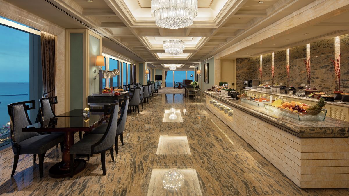 Seating area with food options