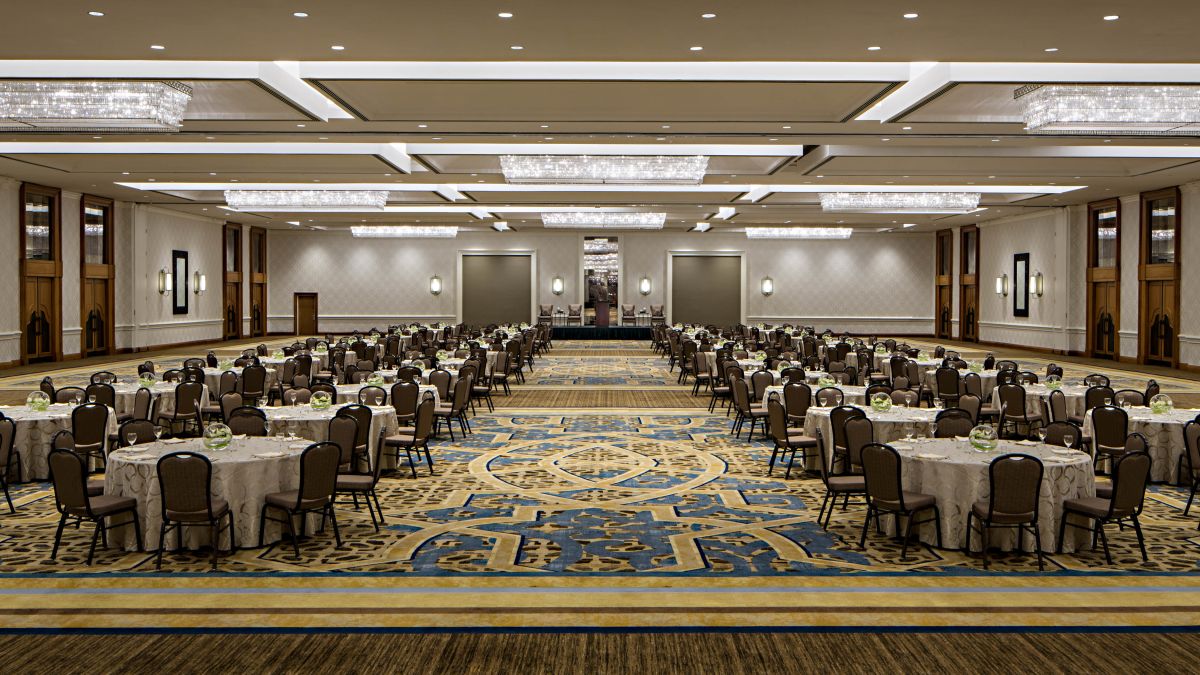 Brand Ballroom Banquet Table Setup