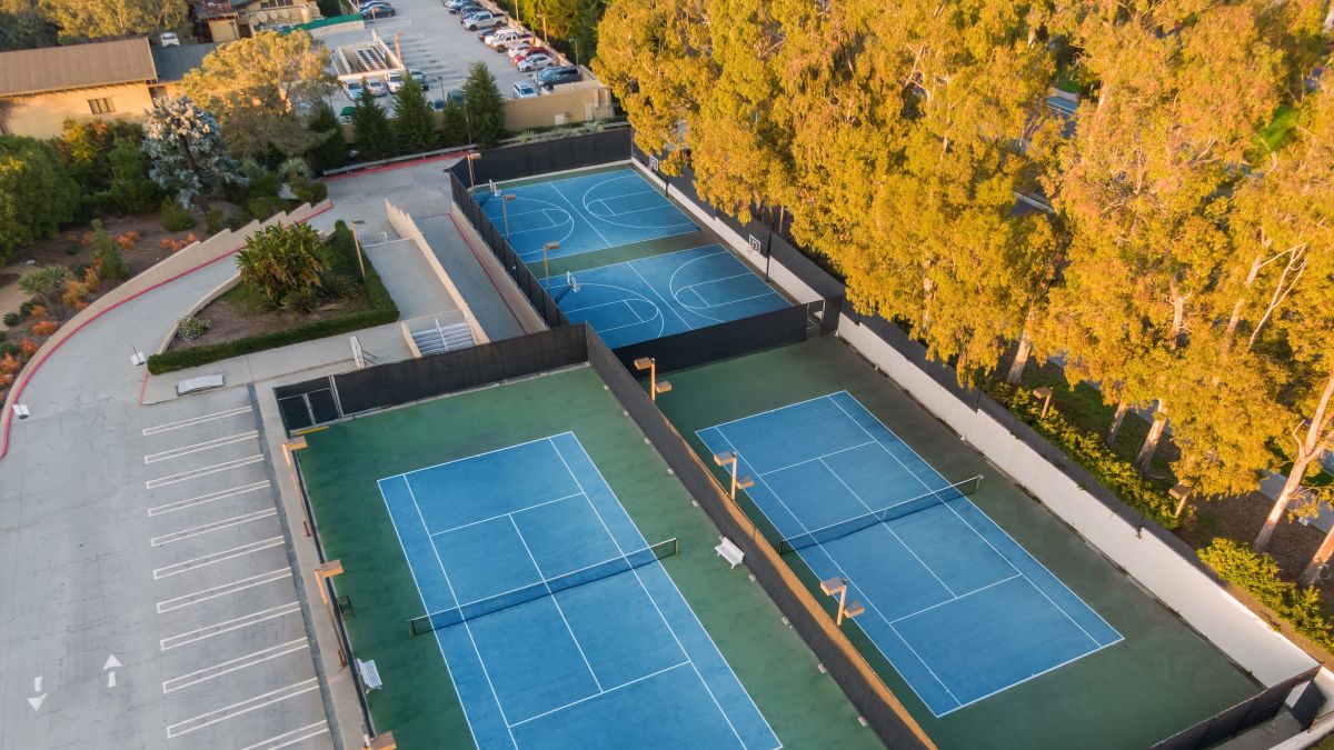 Aerial View of Tennis Courts