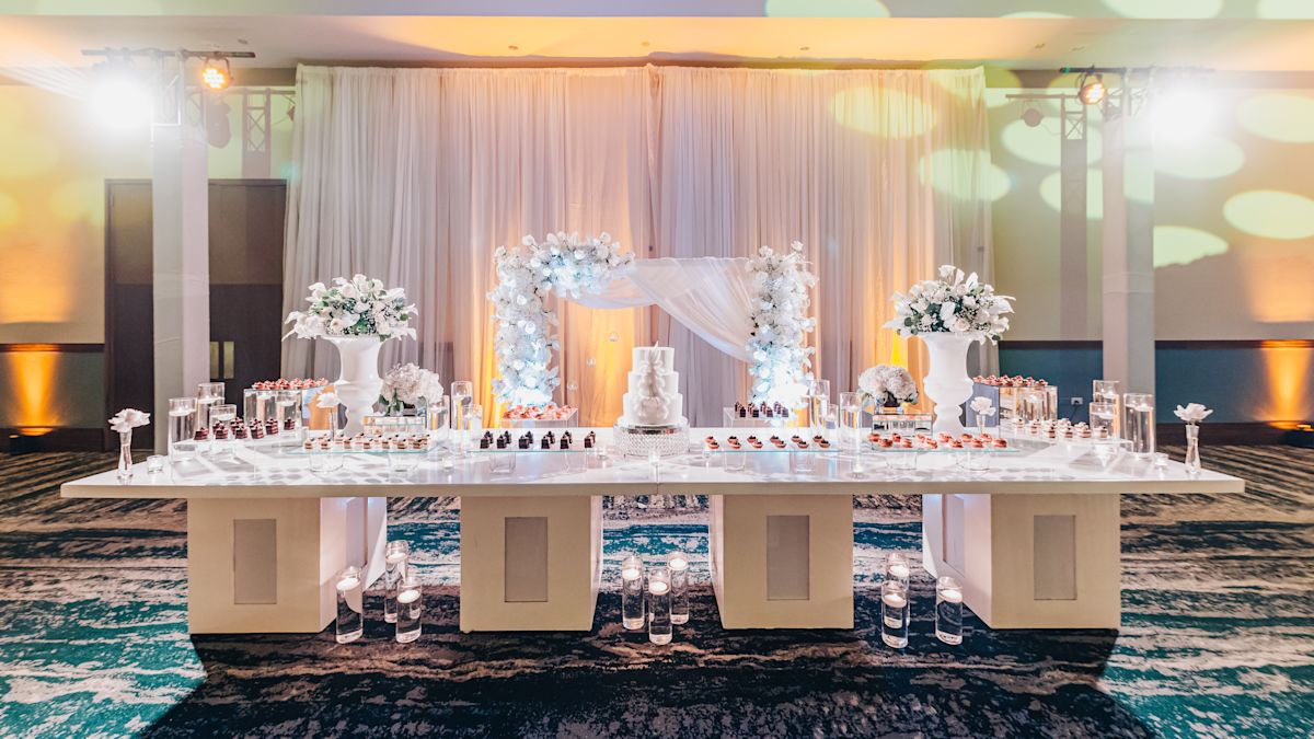 events dessert bar in ballroom