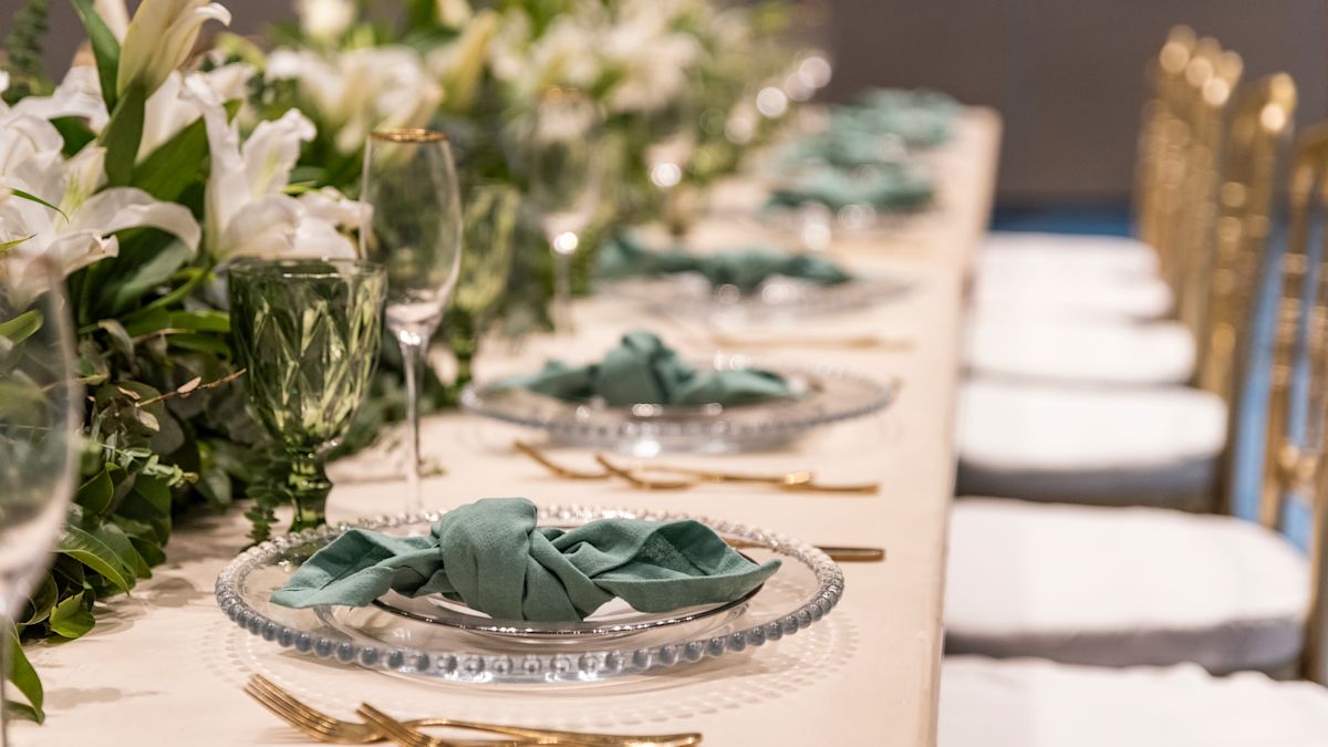 Close Up View Ballroom Plate Setting