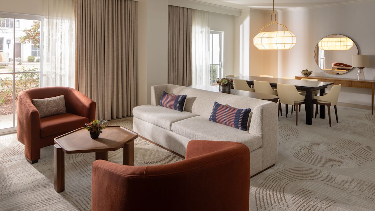 Hospitality suite with sofa and chairs