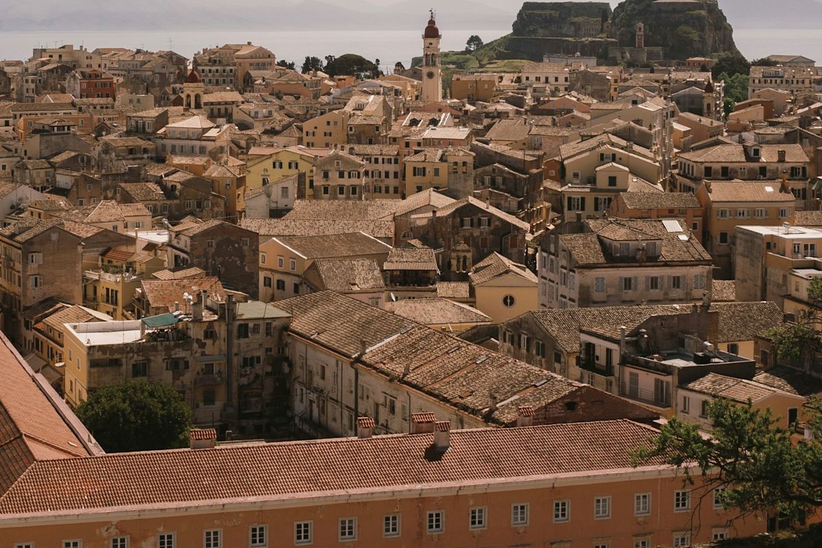 Aerial view of the old town.