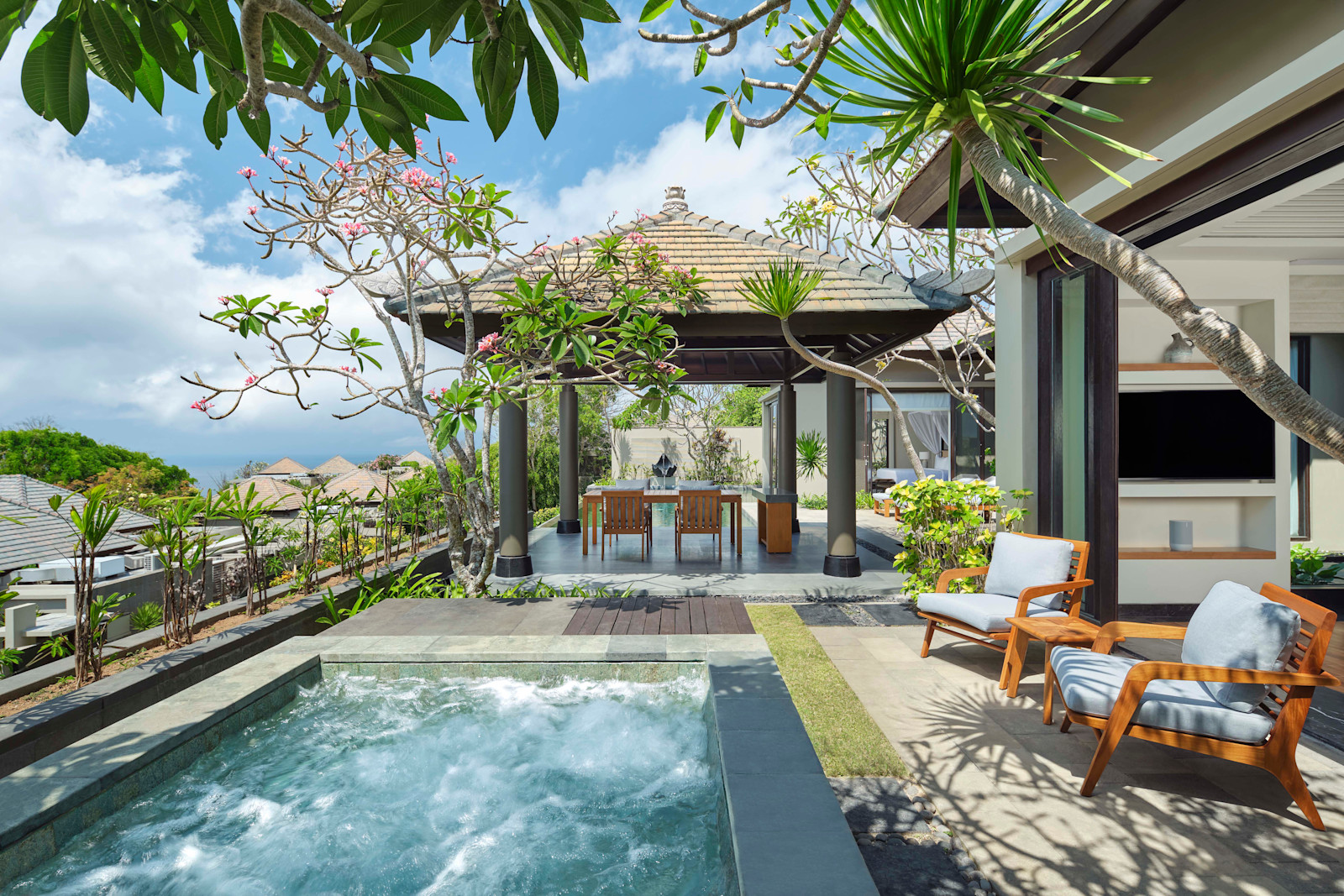 Outdoor Pool Area of a Villa