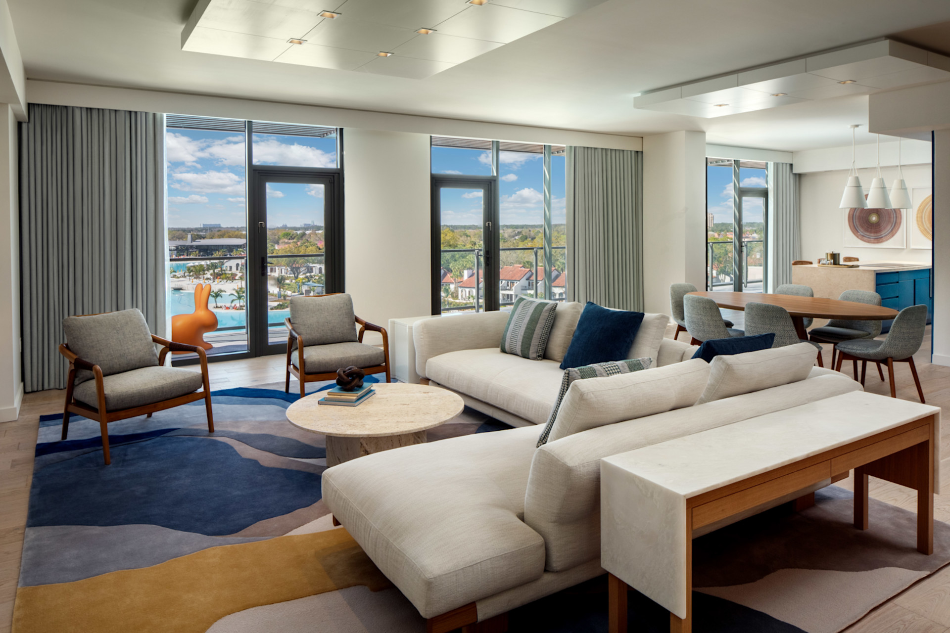 Suite Living Room with Lagoon View