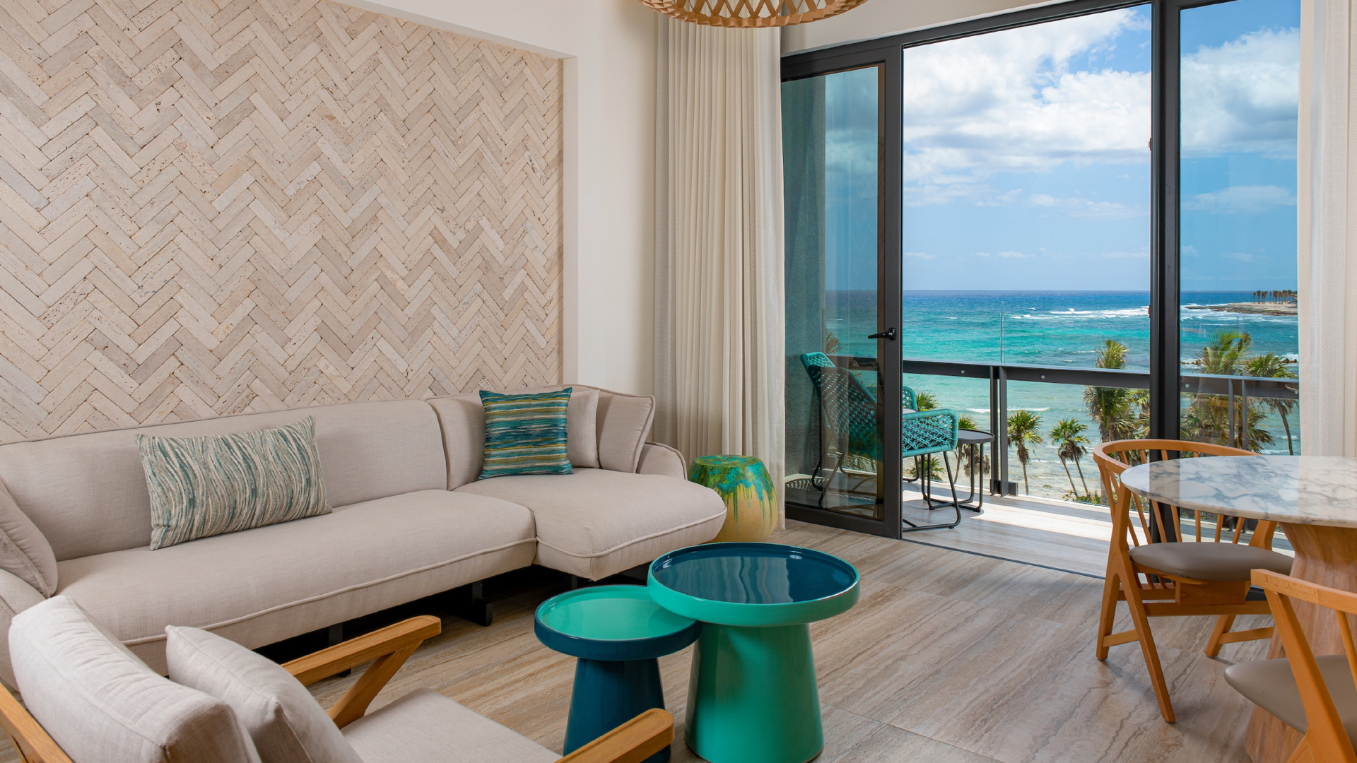 Suite Living Area and Balcony with Ocean View