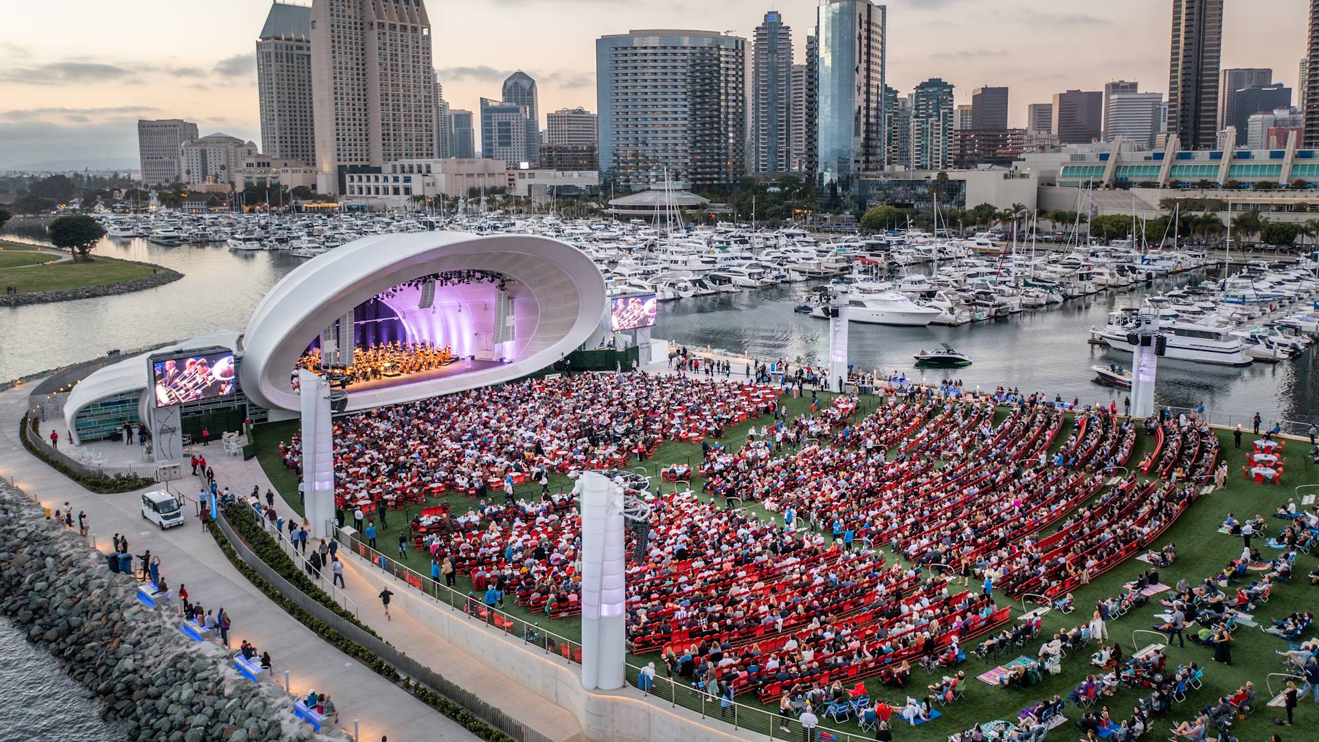 Rady Shell concert venue during the day, with crowd seating