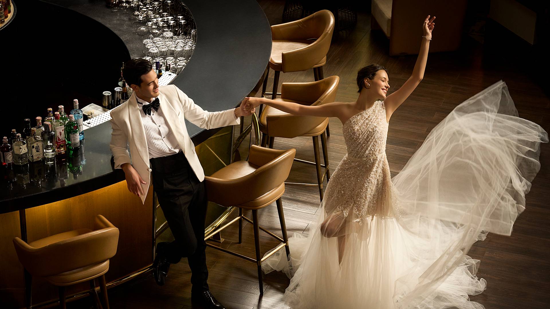 Couple Dancing on Their Wedding Day