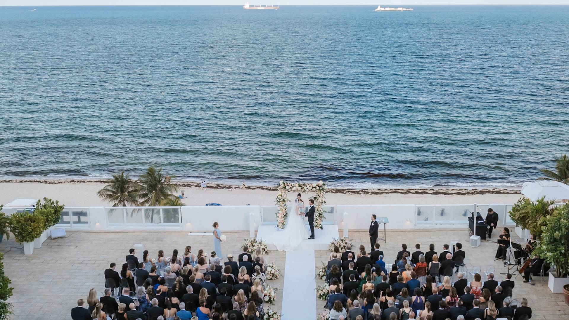 beach front wedding ceremony