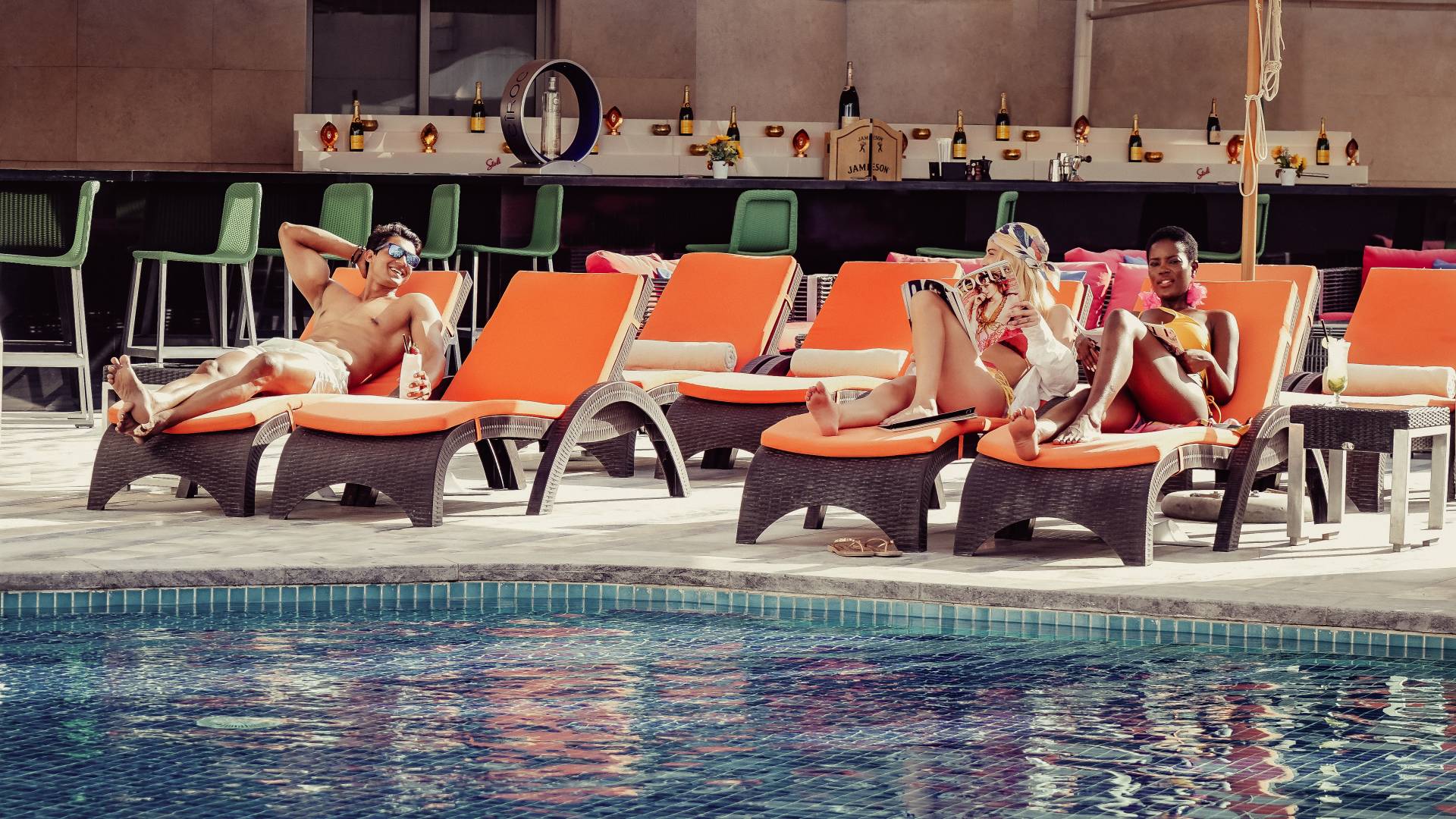 People on sun loungers