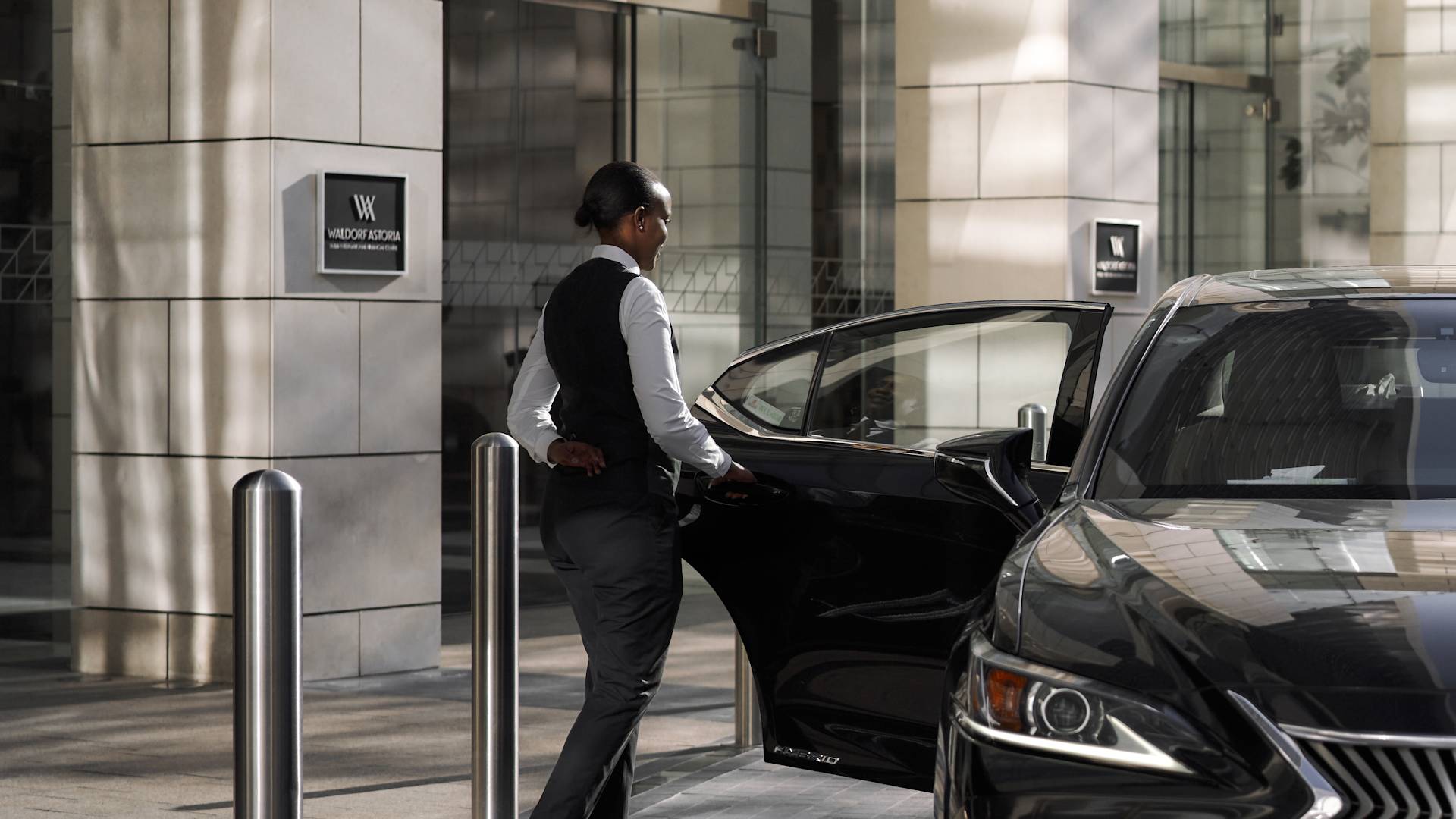 driver opening a car door
