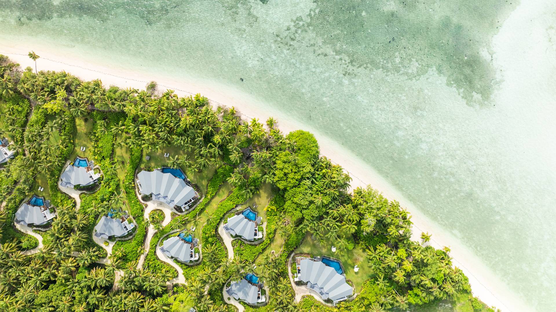 Aerial View of Hotel in an Island