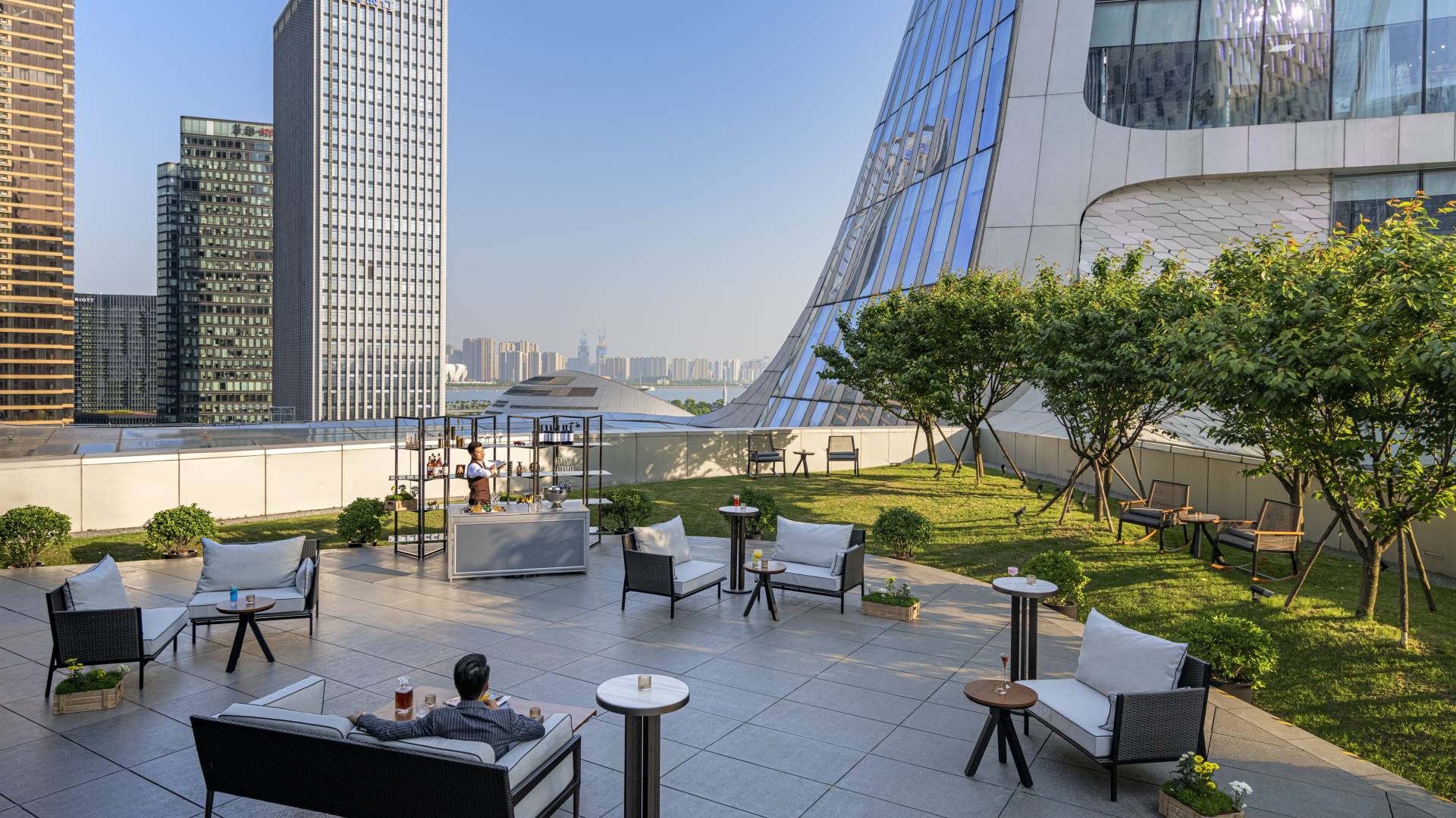 Outdoor Rooftop Balcony with seating