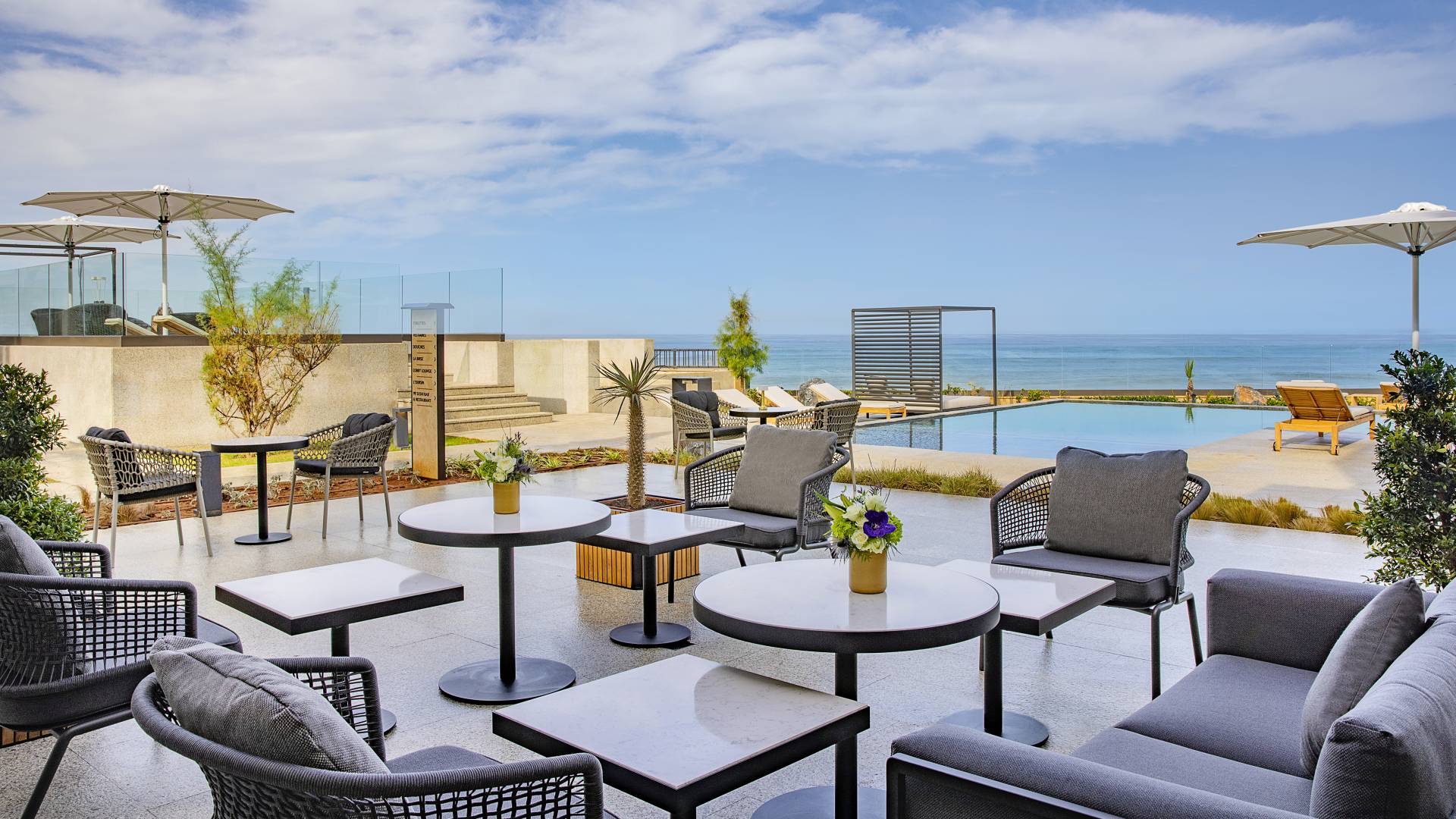 Outdoor Terrace at a Restaurant with Ocean View