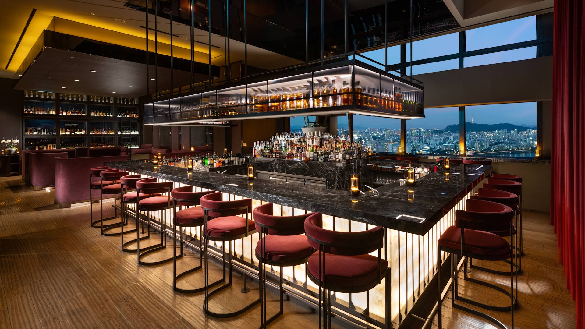 37GRILL and BAR with City View in the Evening