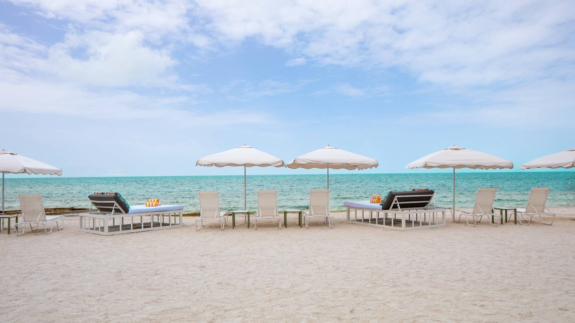 lounge area on beach
