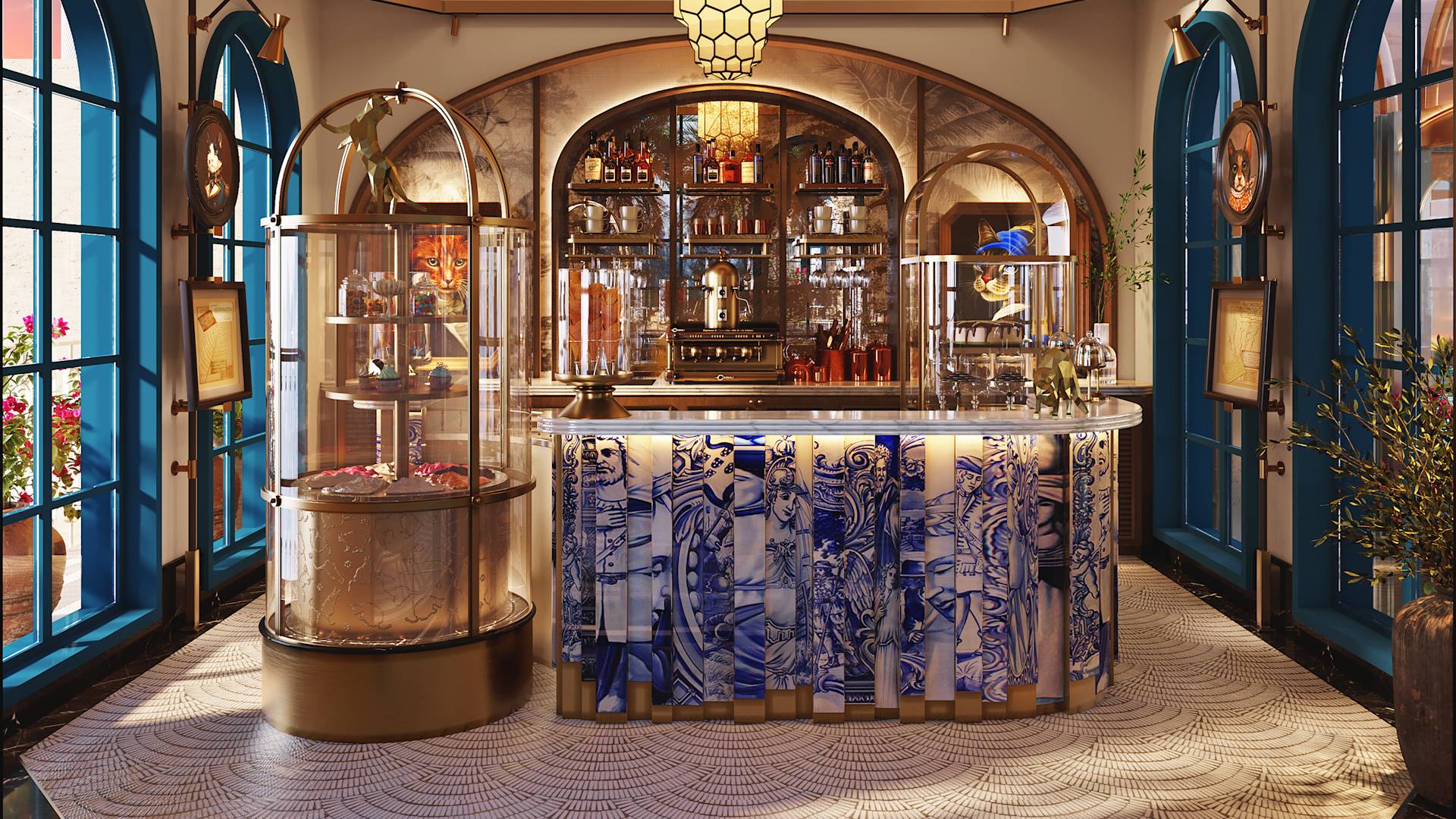 O bar dentro do Sunset Deck.