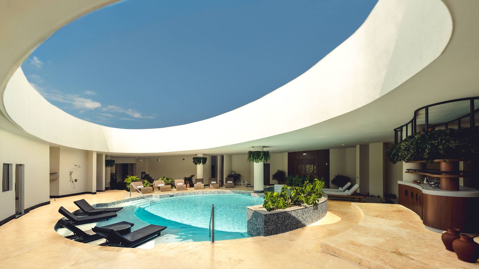 Área de hidroterapia en el spa