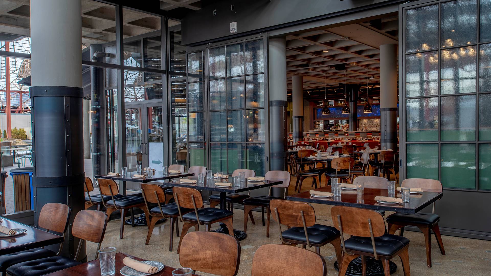 Dining Tables at The Train Shed Restaurant with Large Windows