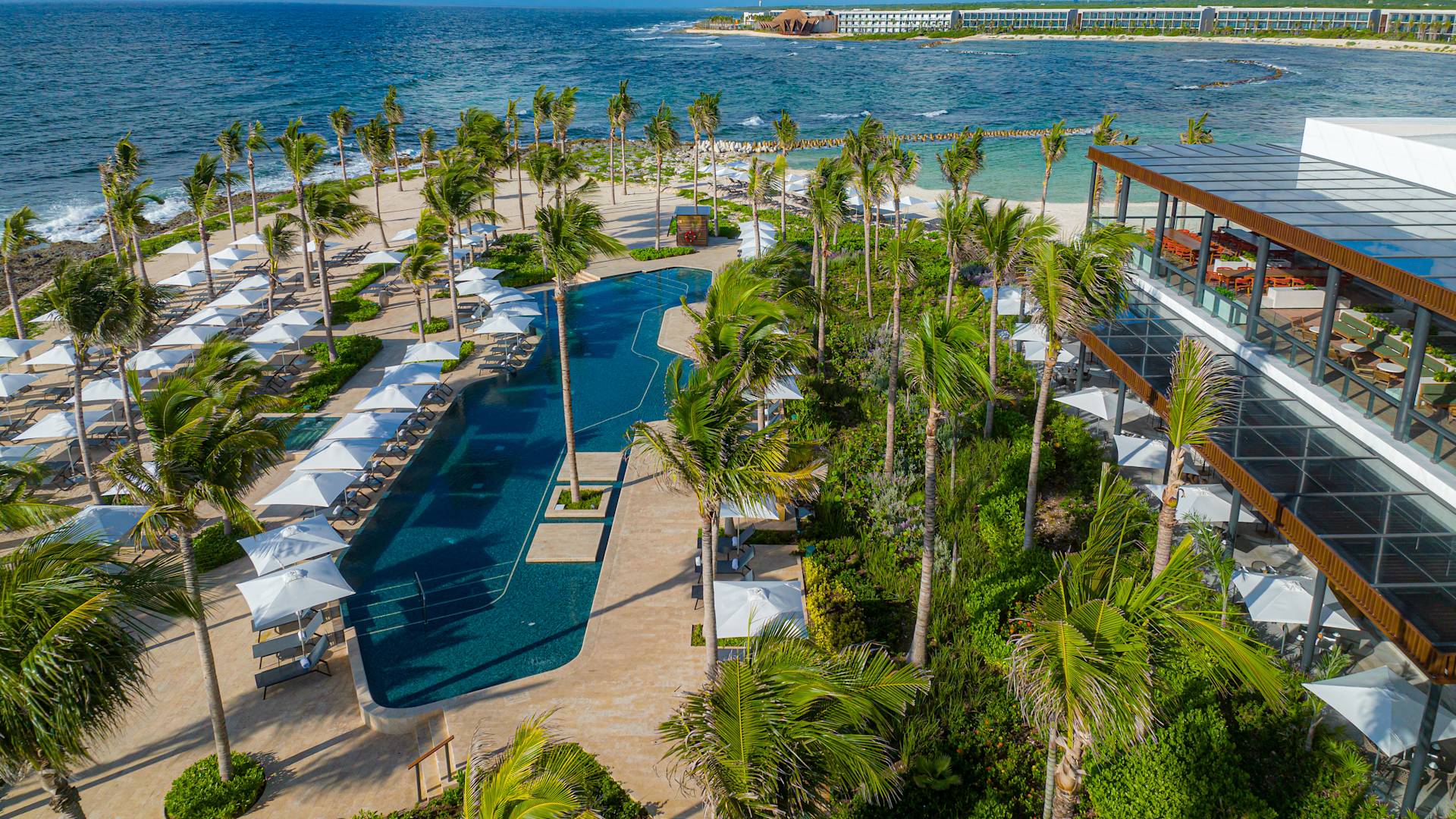 Outdoor Pool Area and View of the Ocean