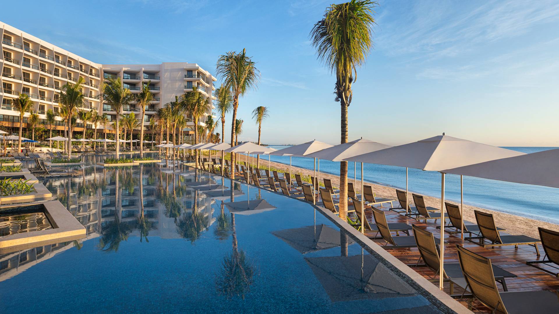 Outdoor Pool With Loungers