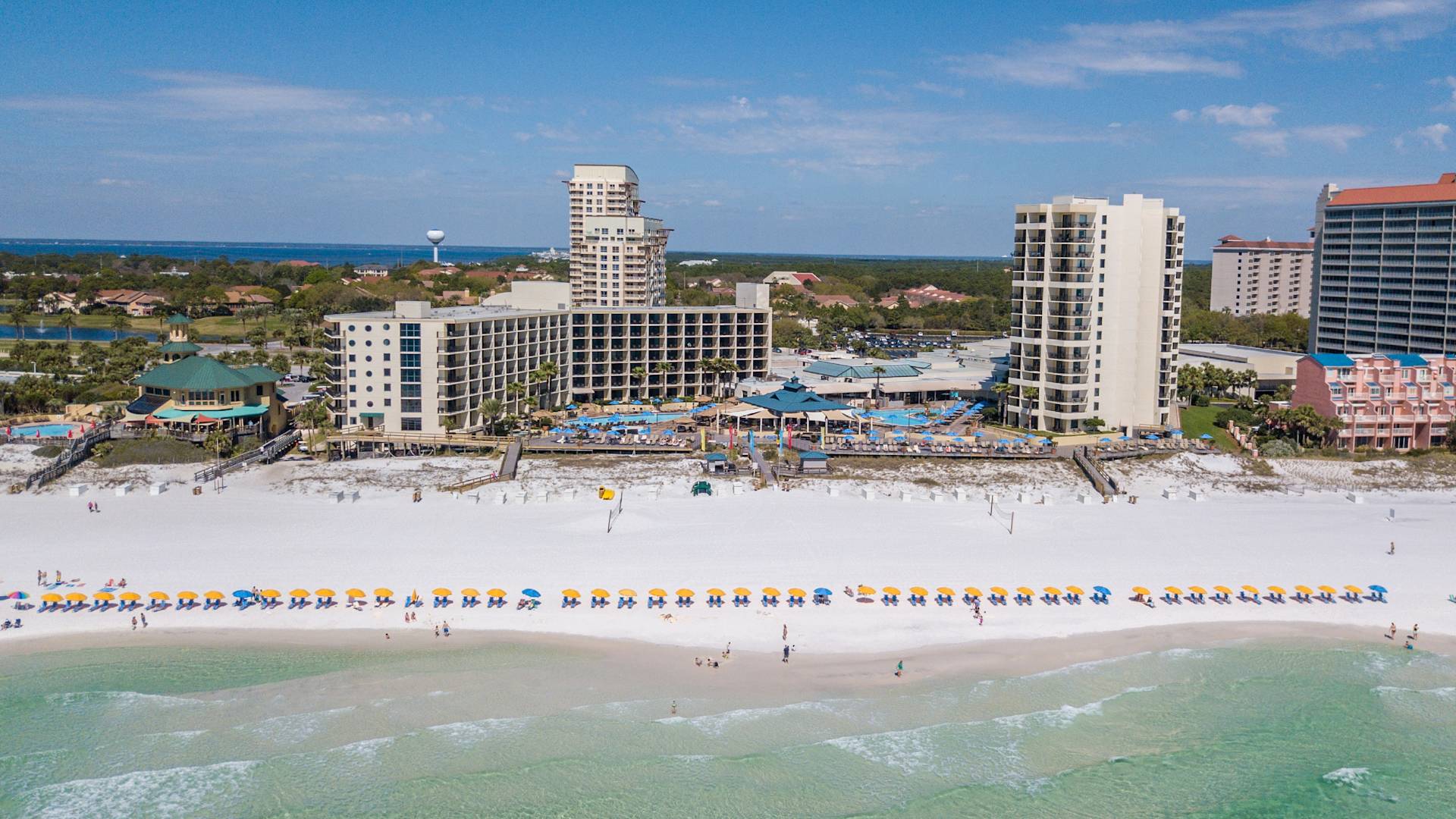 Hotel exterior gulf view