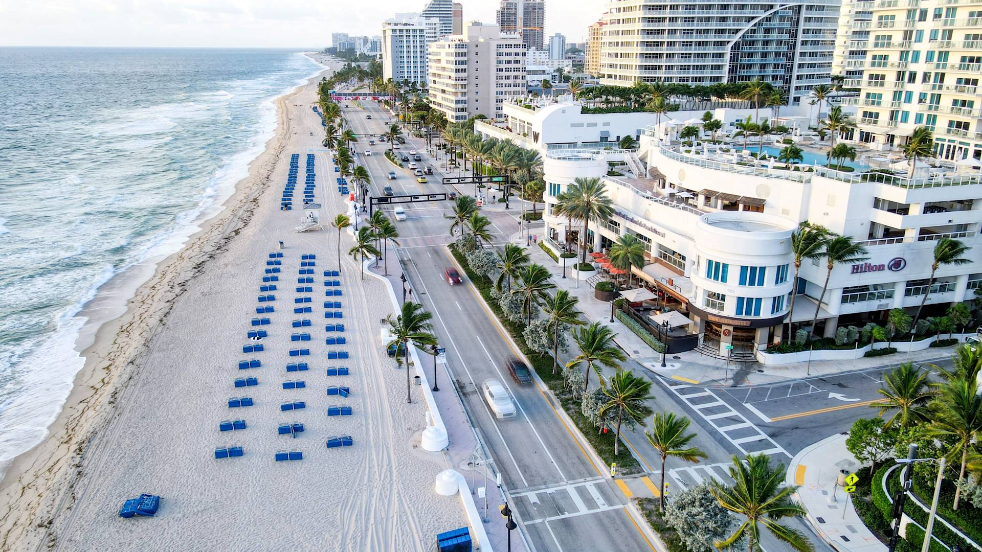 Aerial Exterior of Resort and Fort Lauderdale Beach Facing South