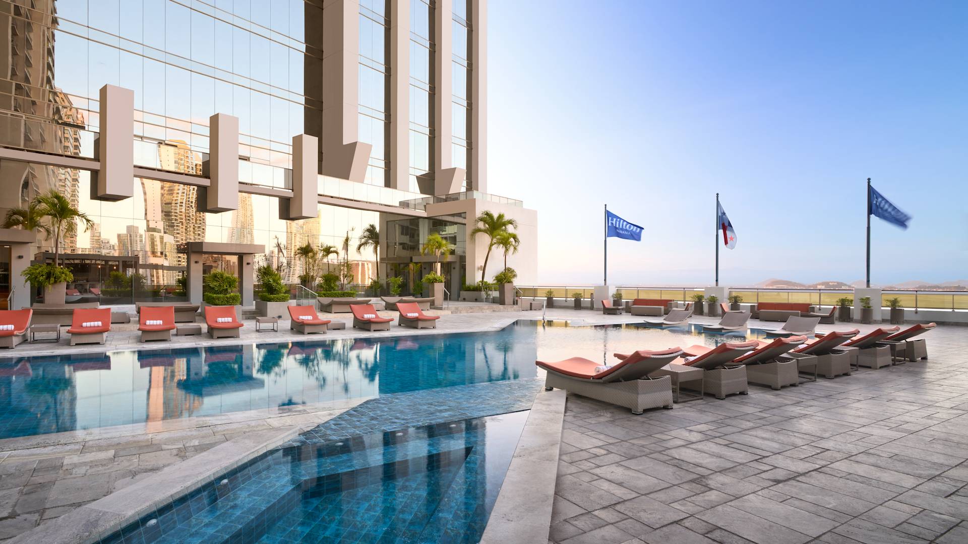 Outdoor Pool Area with Lounge Chairs