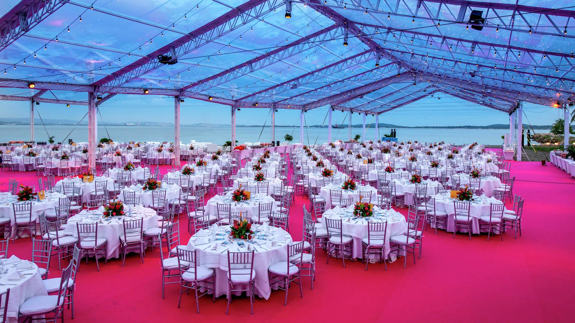 Covered Dining Event at the Beach