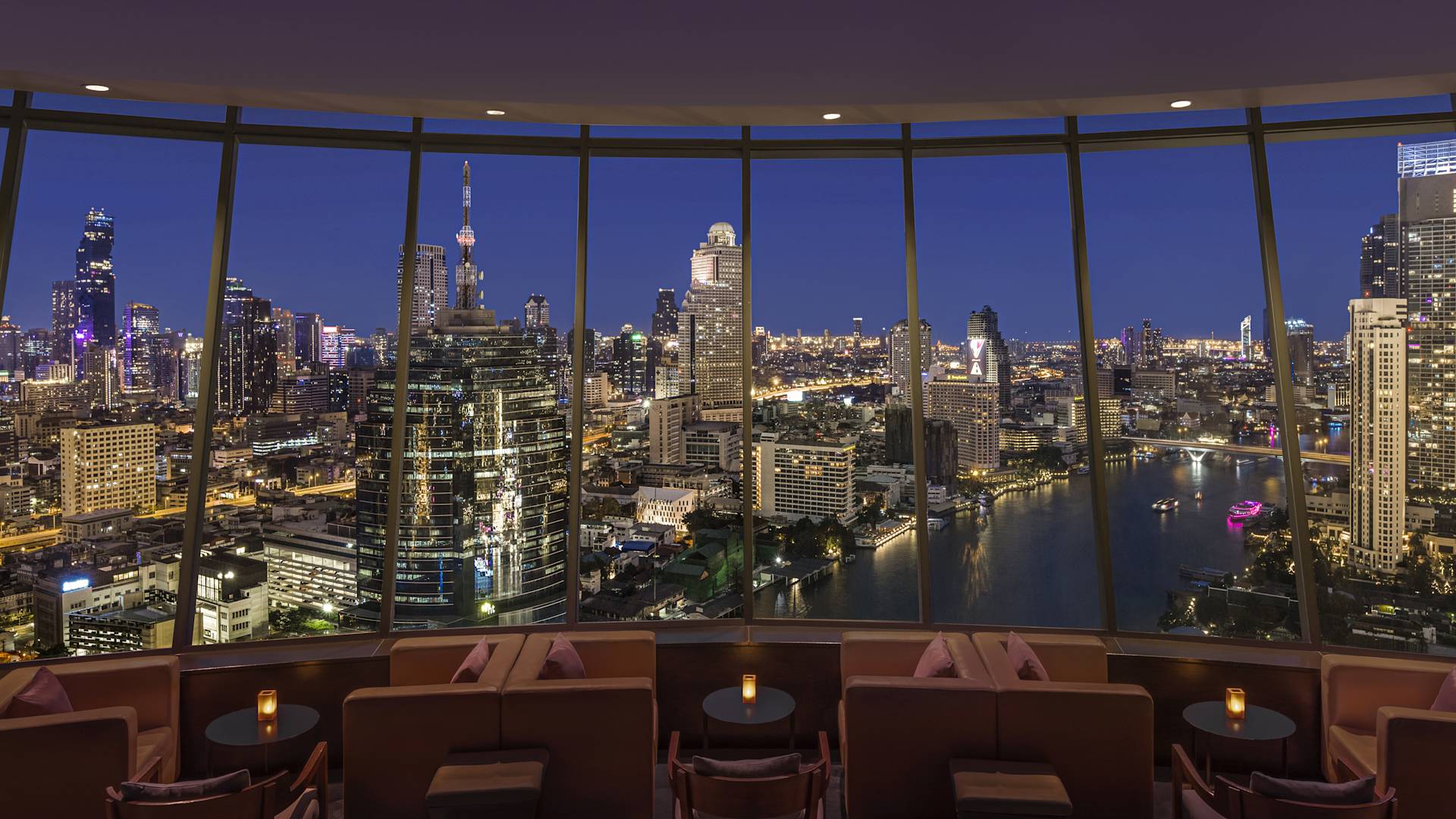 View of the City and River from ThreeSixty Jazz Lounge