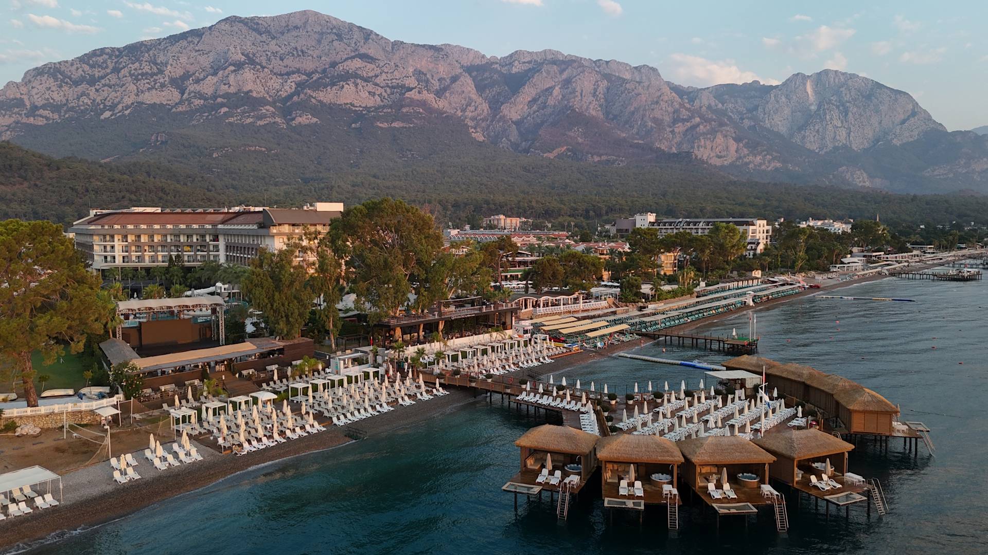 Aerial View of Hotel Exterior On Beach