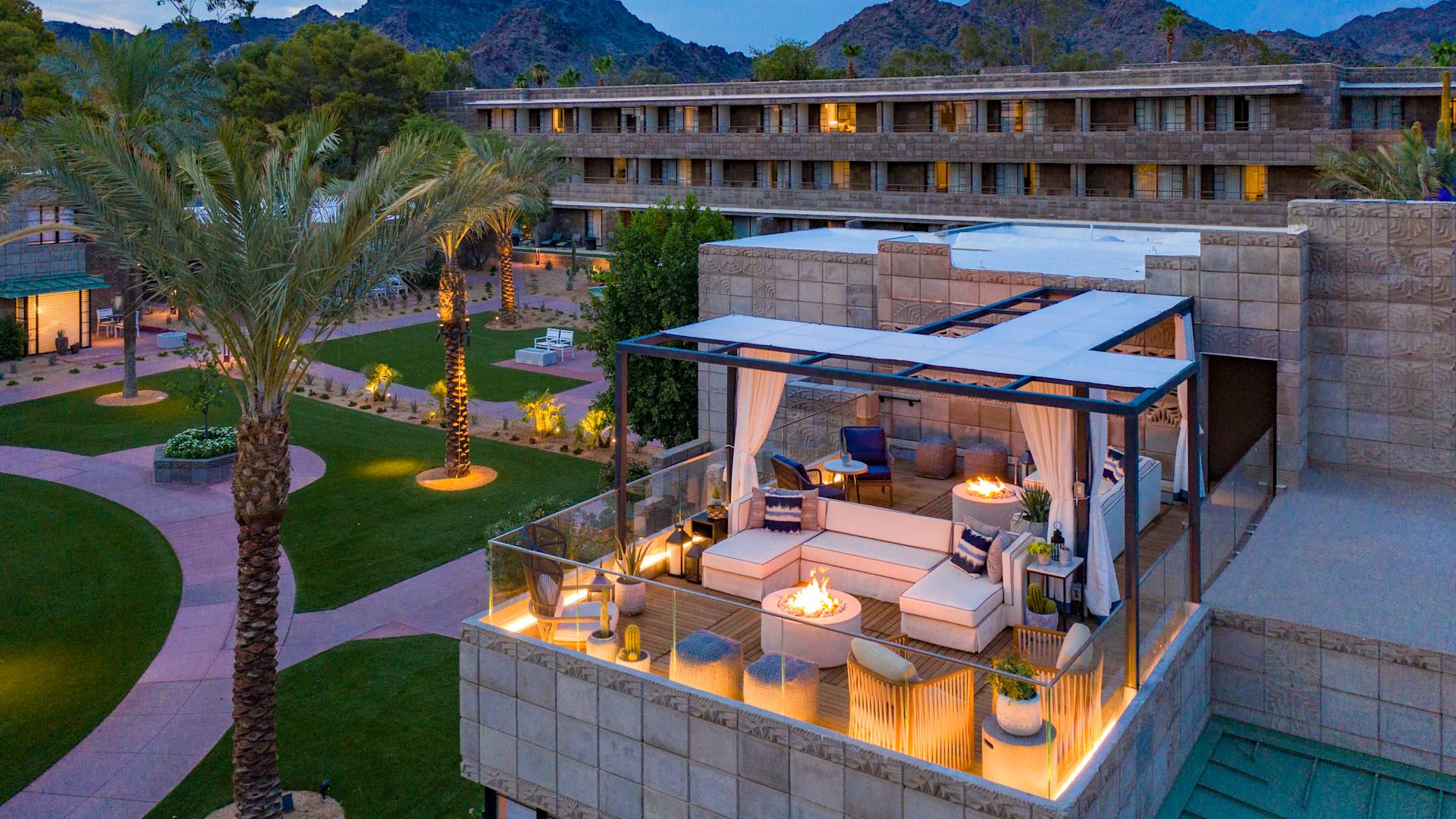 Elevated View of Outdoor Balcony Lounge Area