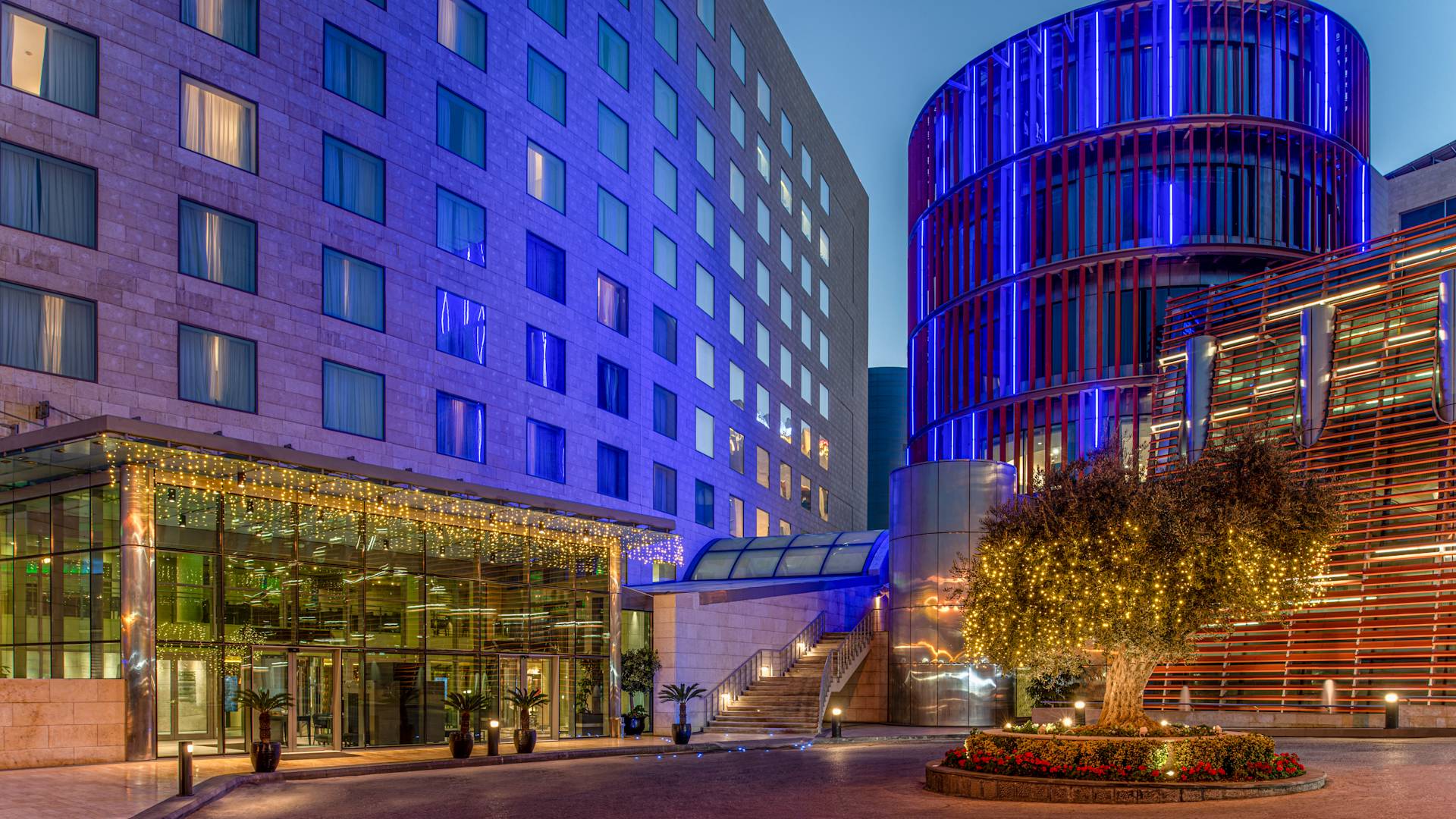 Hotel Exterior at Dusk
